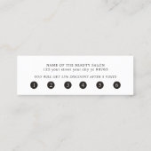 Einfaches elegantes Schwarz-weißes Goldenes Herz Treuekarte (Rückseite)