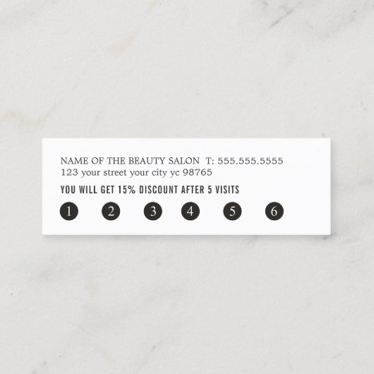 Einfaches elegantes Schwarz-weißes, handgeschriebe Treuekarte (Rückseite)