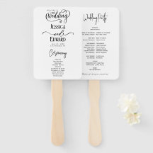 Einfaches elegantes Schwarz-weißes Hochzeitsprogra