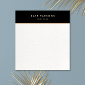 Einfaches elegantes Schwarz-weißes LederNotepad Notizblock