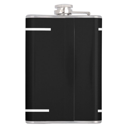 Einfaches elegantes Schwarz-weißes Monogramm Mit M Flachmann (Rückseite)