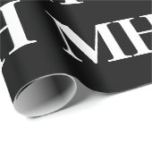 Einfaches elegantes Schwarz-weißes Monogramm Mit M Geschenkpapier (Rolleneckpunkt)
