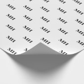 Einfaches elegantes Schwarz-weißes Monogramm Mit M Geschenkpapier (Ecke)