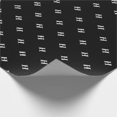 Einfaches elegantes Schwarz-weißes Monogramm Mit M Geschenkpapier (Ecke)