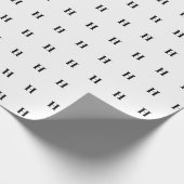 Einfaches elegantes Schwarz-weißes Monogramm Mit M Geschenkpapier (Ecke)