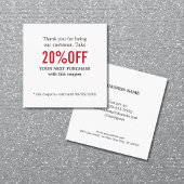 Einfaches elegantes Schwarz-weißes Rotes Coupon