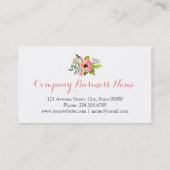 Einfaches elegantes, Schwarz-weißes Wasserfarbenlo Visitenkarte (Rückseite)