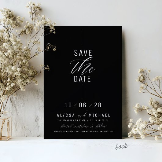 Einfaches elegantes Schwarzes Foto Christlich Hoch Save The Date