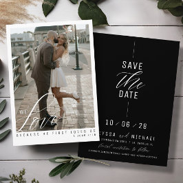 Einfaches elegantes Schwarzes Foto Christlich Hoch Save The Date