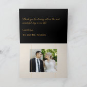 Einfaches, elegantes schwarzes Hochzeitsgrau Foto Karte (Innenseite)