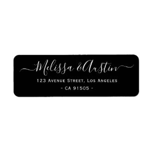 einfaches, elegantes, schwarzes Hochzeitslabel