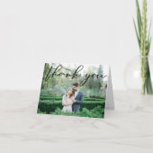 Einfaches, elegantes Schwarzes Script Modernes 3-H Dankeskarte (Vorderseite)