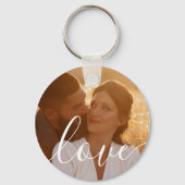 Einfaches elegantes Script 2-Foto Schlüsselanhänger (Rückseite)