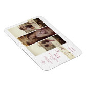 Einfaches elegantes Script 3 Fotos Couple in Liebe Magnet (Rechte Seite)