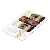 Einfaches elegantes Script 3 Fotos Couple in Liebe Magnet (Linke Seite)