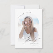 Einfaches elegantes Script Arch 2 Foto Abschluss Dankeskarte (Vorderseite)