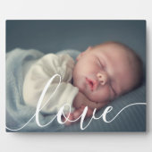 Einfaches elegantes Script Baby Foto Fotoplatte (Vorderseite)