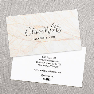 Einfaches elegantes Script Beauty Hair Stylist Mar Visitenkarte