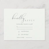 Einfaches elegantes Script Black & White Wedding R Begleitkarte (Vorderseite)