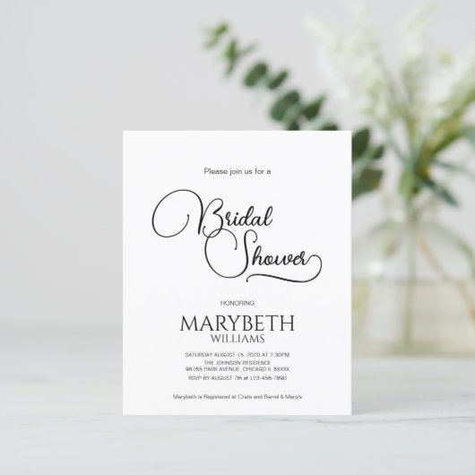 Einfaches elegantes Script-Brautparty (Stehend Vorderseite)