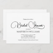 Einfaches elegantes Script-Brautparty Einladung (Vorne/Hinten)