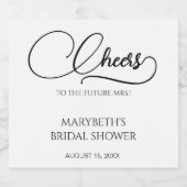 Einfaches elegantes Script-Brautparty Schaumweinetikett (Einzelnes Label)