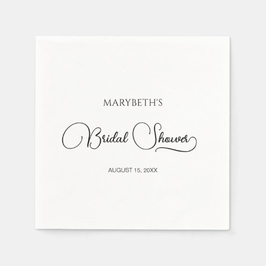 Einfaches elegantes Script-Brautparty Serviette (Vorderseite)