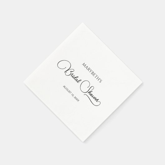 Einfaches elegantes Script-Brautparty Serviette (Ecke)