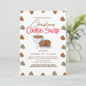 Einfaches elegantes Script Cookie Swap Weihnachts- Einladung (Stehend Vorderseite)