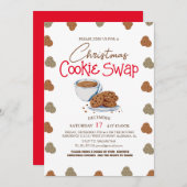 Einfaches elegantes Script Cookie Swap Weihnachts- Einladung (Vorne/Hinten)
