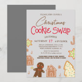 Einfaches elegantes Script Cookie Swap Weihnachts- Einladung (Vorne/Hinten)