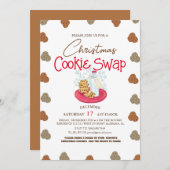 Einfaches elegantes Script Cookie Swap Weihnachts- Einladung (Vorne/Hinten)