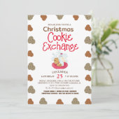 Einfaches elegantes Script Cookie Swap Weihnachts- Einladung (Stehend Vorderseite)