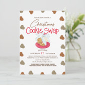 Einfaches elegantes Script Cookie Swap Weihnachts- Einladung (Stehend Vorderseite)