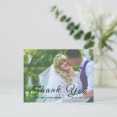 Einfaches, elegantes Script Custom Foto Wedding Da Postkarte (Stehend Vorderseite)