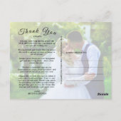 Einfaches, elegantes Script Custom Foto Wedding Da Postkarte (Rückseite)