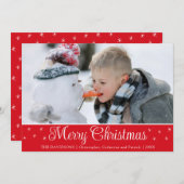 Einfaches, elegantes Script-Foto - Benutzerdefinie Feiertagskarte (Vorne/Hinten)