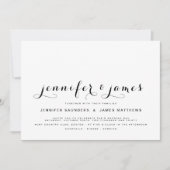 Einfaches, elegantes Script-Foto Moderne Hochzeit Einladung (Vorderseite)