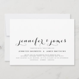 Einfaches, elegantes Script-Foto Moderne Hochzeit Einladung