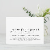 Einfaches, elegantes Script-Foto Moderne Hochzeit Einladung (Stehend Vorderseite)