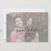 Einfaches, elegantes Script-Foto Moderne Hochzeit Save The Date (Vorderseite)