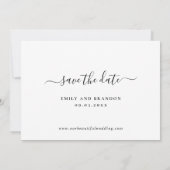 Einfaches, elegantes Script-Foto Moderne Hochzeit Save The Date (Rückseite)