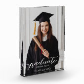 Einfaches elegantes Script Graduate Abschluss Foto (Links)