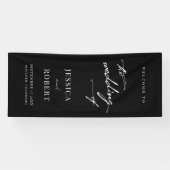 Einfaches, elegantes Script-Hochzeitsempfang Banner (Horizontal)