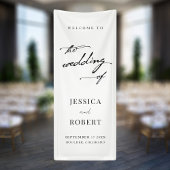 Einfaches, elegantes Script-Hochzeitsempfang Banner