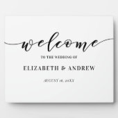 Einfaches, elegantes Script-Hochzeitszeichen Fotoplatte (Vorderseite)