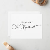 Einfaches elegantes Script Junior Bridesmaid-Angeb Mitteilungskarte (Vorderseite/Rückseite Beispiel)