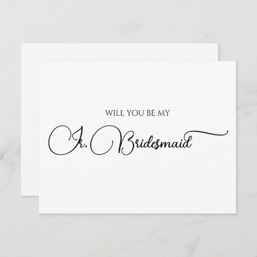 Einfaches elegantes Script Junior Bridesmaid-Angeb Mitteilungskarte (Vorne/Hinten)