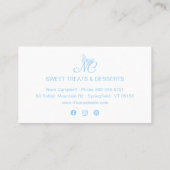Einfaches, elegantes Script Monogram Niedlich Blue Treuekarte (Rückseite)