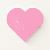 Einfaches, elegantes Script Personalisiert Pink He Notizblock (Rückseite)